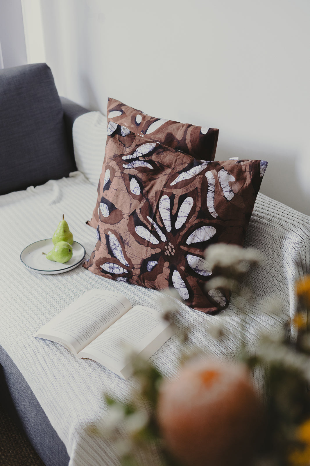 Biriyani Mal spiced brown cushion cover
